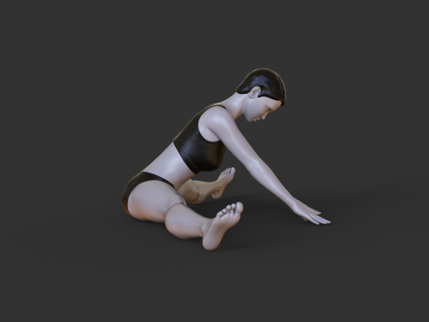 Yoga Pose - Seated straddle pose - Upavistha Konasana Modelo de impresión 3D