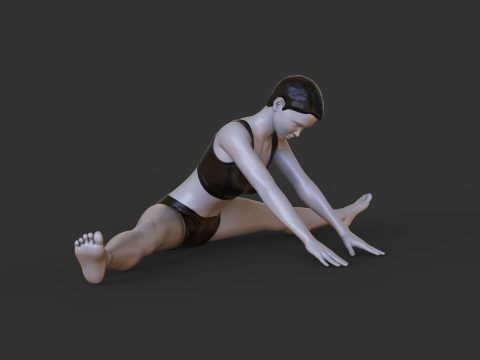 Yoga Pose - Seated straddle pose - Upavistha Konasana Modelo de impresión 3D