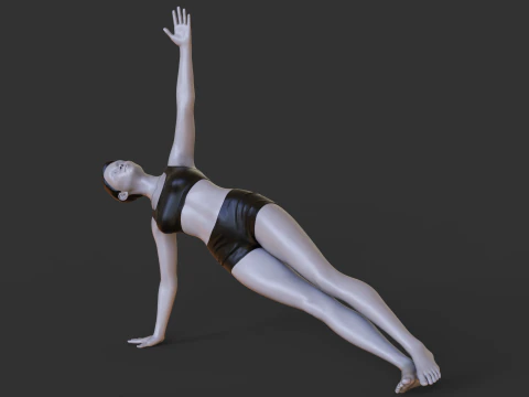 Yoga Pose- Side Plank 3D Print Model