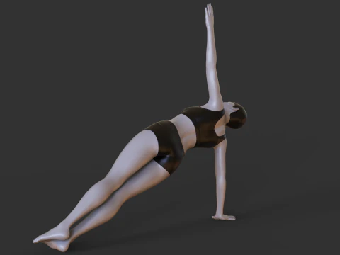 Yoga Pose- Side Plank 3D Print Model