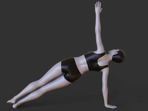 Yoga Pose- Side Plank 3D Print Model
