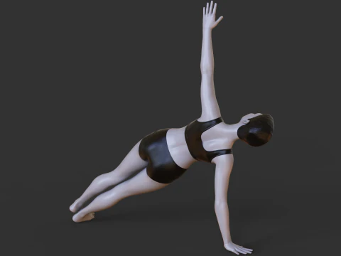 Yoga Pose- Side Plank 3D Print Model