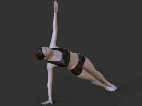Yoga Pose- Side Plank 3D Print Model