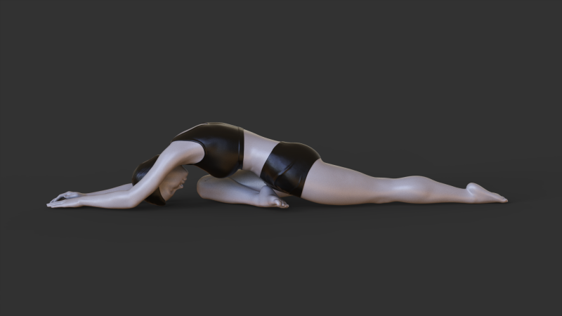 Yoga Pose - Sleeping Swan Pose - Adho Mukha Kapotasana Modelo de impresión 3D .c4d .max .obj .3ds .fbx .stl .blend