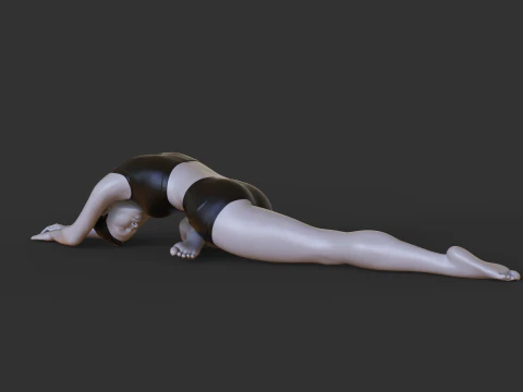 Posizione yoga: posizione del cigno addormentato: Adho Mukha Kapotasana Modello di stampa 3D