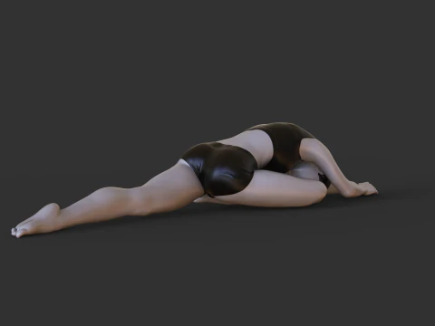Posizione yoga: posizione del cigno addormentato: Adho Mukha Kapotasana Modello di stampa 3D