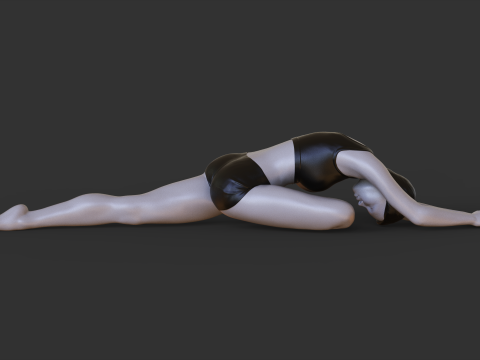 Yoga Pose - Sleeping Swan Pose - Adho Mukha Kapotasana Modelo de impresión 3D