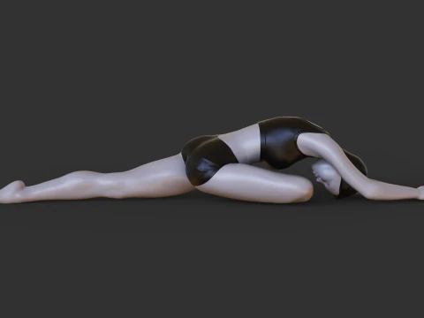 Posizione yoga: posizione del cigno addormentato: Adho Mukha Kapotasana Modello di stampa 3D