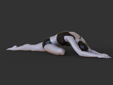 Yoga Pose - Sleeping Swan Pose - Adho Mukha Kapotasana Modelo de impresión 3D