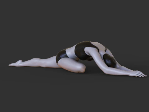 Posizione yoga: posizione del cigno addormentato: Adho Mukha Kapotasana Modello di stampa 3D