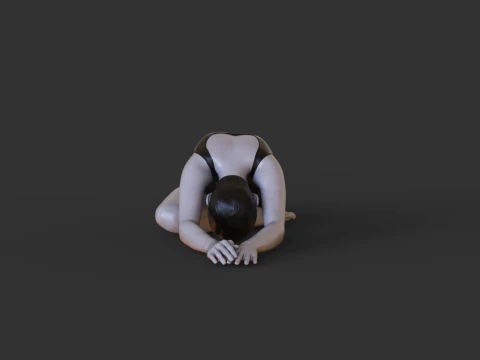 Posizione yoga: posizione del cigno addormentato: Adho Mukha Kapotasana Modello di stampa 3D