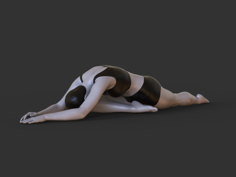 Yoga Pose - Sleeping Swan Pose - Adho Mukha Kapotasana Modelo de impresión 3D