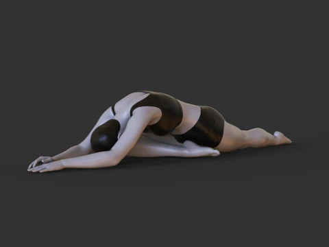Posizione yoga: posizione del cigno addormentato: Adho Mukha Kapotasana Modello di stampa 3D
