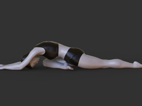 Posizione yoga: posizione del cigno addormentato: Adho Mukha Kapotasana Modello di stampa 3D