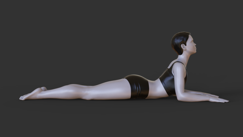 Yoga Pose - Sphinx Pose - Salamba Bhujangasana 3Dプリントモデル .c4d .max .obj .3ds .fbx .stl .blend