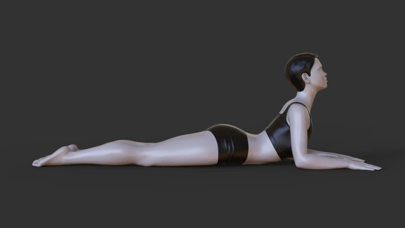 Поза йоги - Поза Сфінкса - Саламба Бхуджангасана 3D Принт Модель .c4d .max .obj .3ds .fbx .stl .blend 