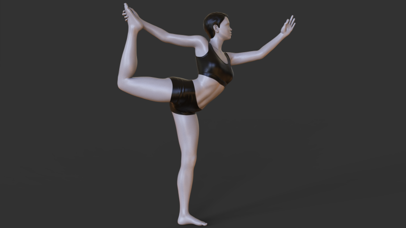 Yoga Pose - Standing bow Model Cetak 3D .c4d .max .obj .3ds .fbx .stl .blend