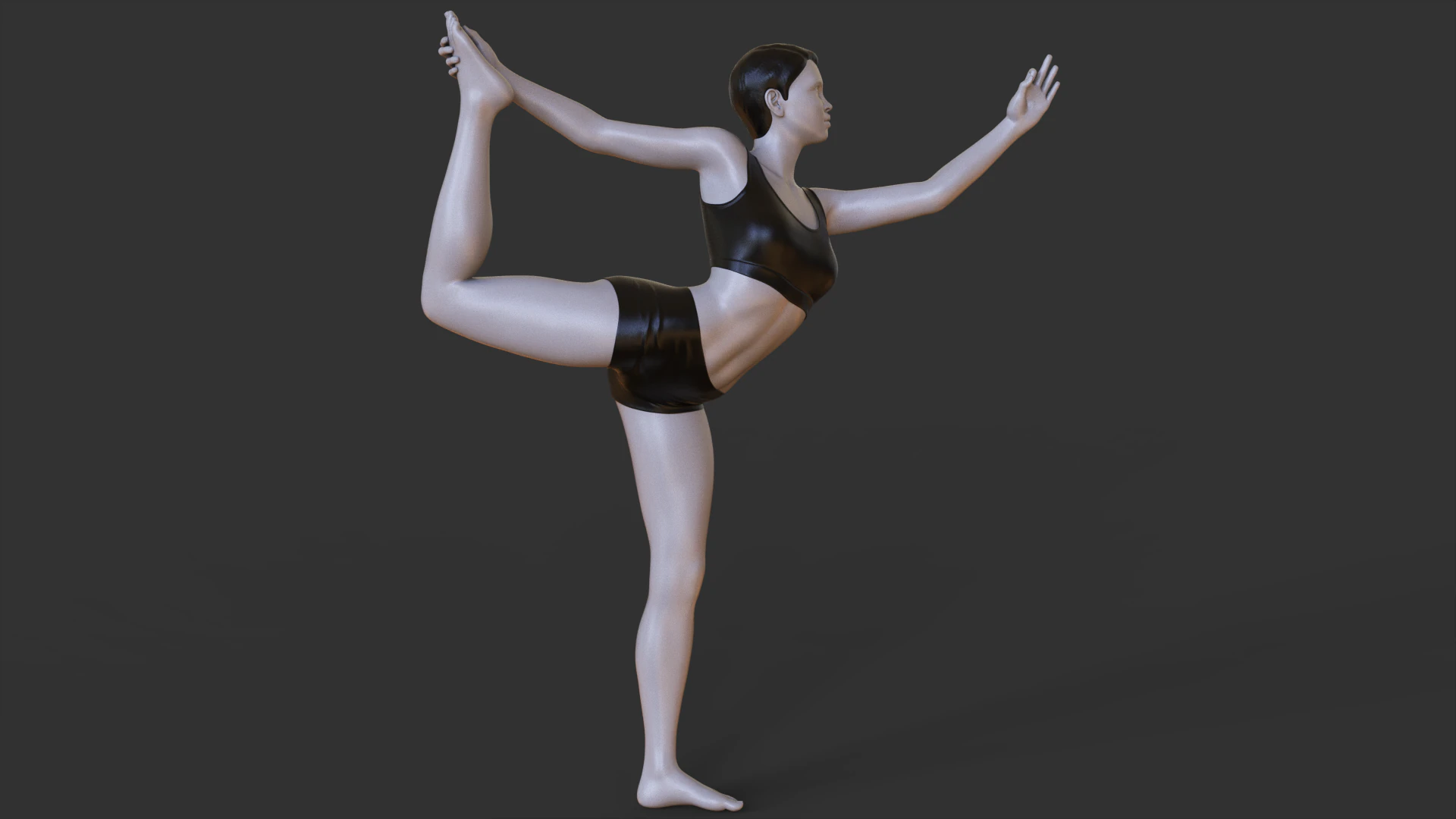 Yoga Pose - Standing bow 3D Print Model .c4d .max .obj .3ds .fbx .stl .blend 