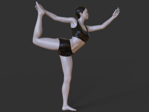 Yoga Pose - Standing bow 3D Print Model