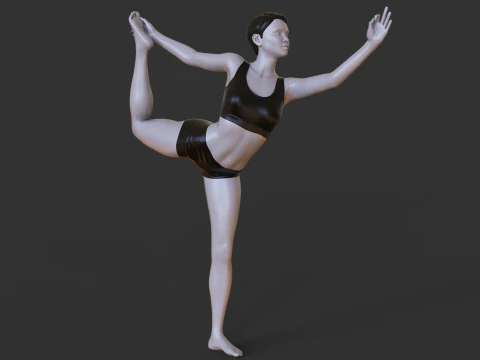 Yoga Pose - Standing bow 3D Print Model