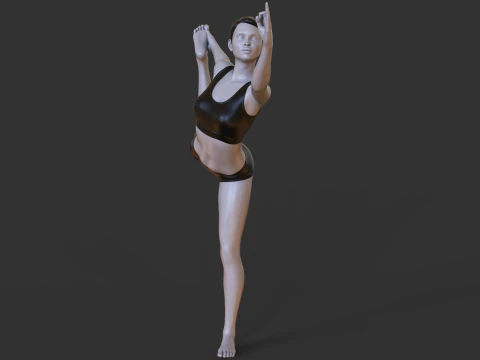 Yoga Pose - Standing bow 3D Print Model