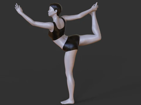 Yoga Pose - Standing bow 3D Print Model