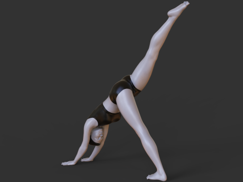 Yoga Pose - Three Legged Dog Pose - Tri Pada Adho Mukha Svanasana 3D Baskı Modeli