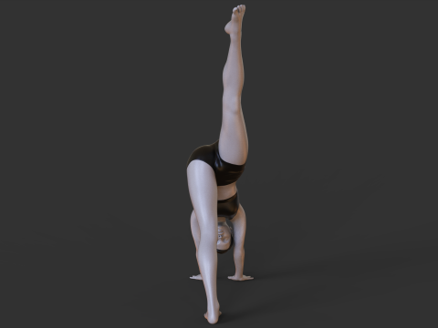 Yoga Pose - Three Legged Dog Pose - Tri Pada Adho Mukha Svanasana 3D Baskı Modeli