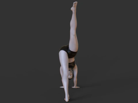Yoga Pose - Three Legged Dog Pose - Tri Pada Adho Mukha Svanasana 3D Print Model