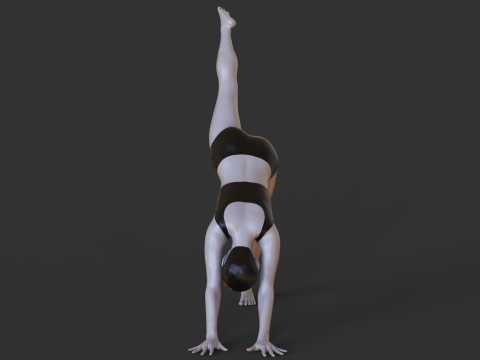 Yoga Pose - Three Legged Dog Pose - Tri Pada Adho Mukha Svanasana 3D Baskı Modeli