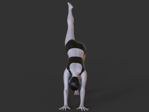 Yoga Pose - Three Legged Dog Pose - Tri Pada Adho Mukha Svanasana 3D Print Model