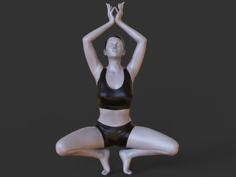 Yoga Pose - Toe Stand Modèles 3D en vedette