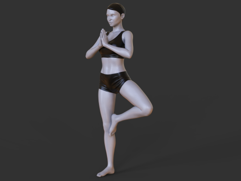 Yoga Pose - Tree Pose - Vrksasana 3Dプリントモデル