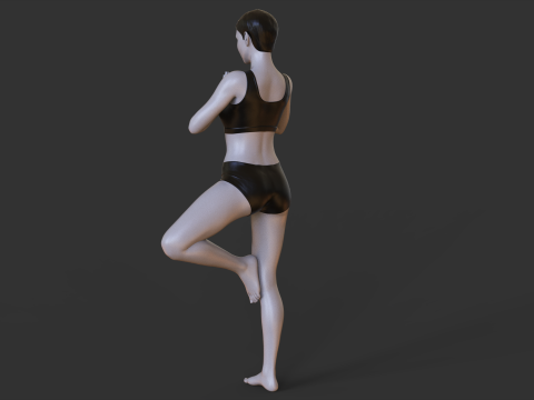 Yoga Pose - Tree Pose - Vrksasana 3Dプリントモデル