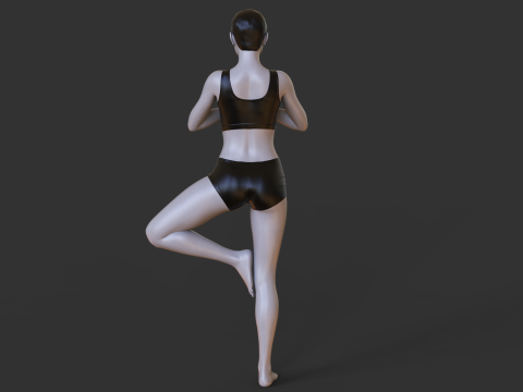 Yoga Pose - Tree Pose - Vrksasana 3Dプリントモデル