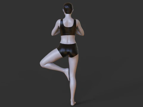 Yoga Pose - Tree Pose - Vrksasana 3D Print Model