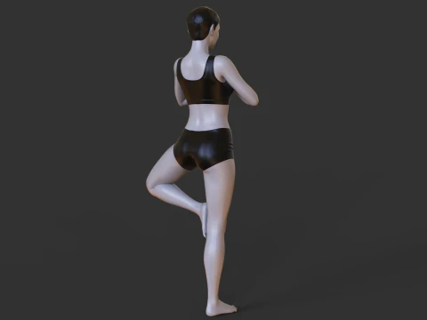 Yoga Pose - Tree Pose - Vrksasana 3D Print Model