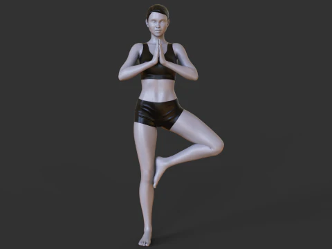 Yoga Pose - Tree Pose - Vrksasana 3D Print Model