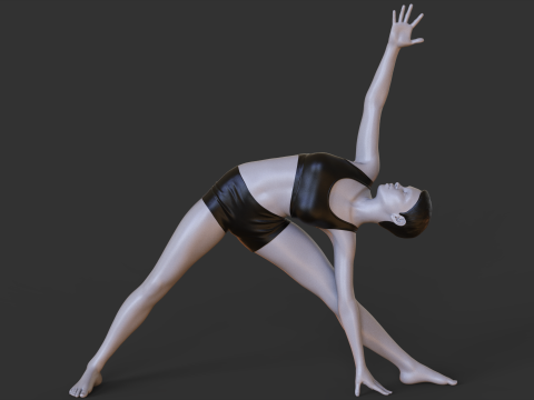 Yoga Pose - Triangle Pose Modèles 3D en vedette