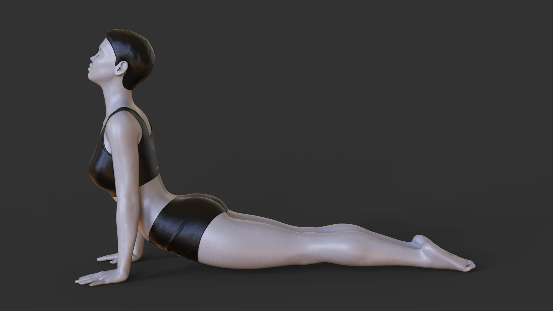 Postura de yoga - Postura del perro mirando hacia arriba - Urdhva Mukha Svanasana Modelo de impresión 3D .c4d .max .obj .3ds .fbx .stl .blend 
