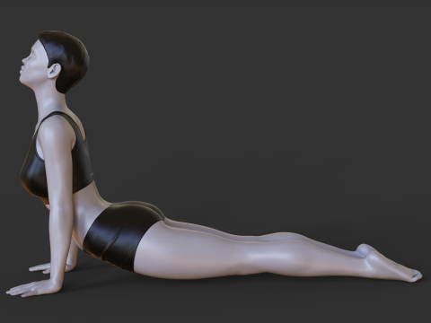 Yoga Pose - Upward Facing Dog Pose - Urdhva Mukha Svanasana Modèles 3D en vedette