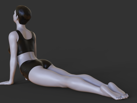Yoga Pose - Upward Facing Dog Pose - Urdhva Mukha Svanasana Modelo de Impressão 3D