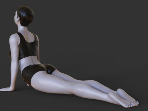 Postura de yoga - Postura del perro mirando hacia arriba - Urdhva Mukha Svanasana Modelo de impresión 3D