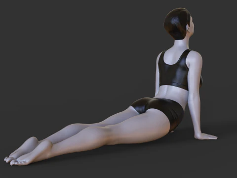 Postura de yoga - Postura del perro mirando hacia arriba - Urdhva Mukha Svanasana Modelo de impresión 3D