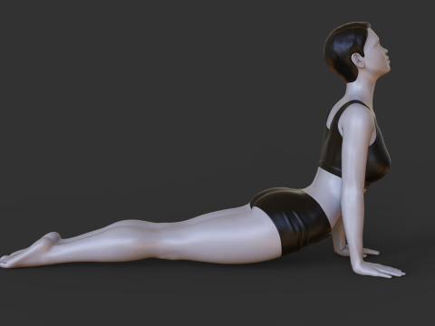 Yoga Pose - Upward Facing Dog Pose - Urdhva Mukha Svanasana Modelo de Impressão 3D