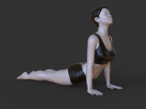 Yoga Pose - Upward Facing Dog Pose - Urdhva Mukha Svanasana Modelo de Impressão 3D