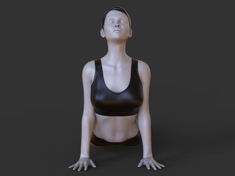 Yoga Pose - Upward Facing Dog Pose - Urdhva Mukha Svanasana Modelo de Impressão 3D