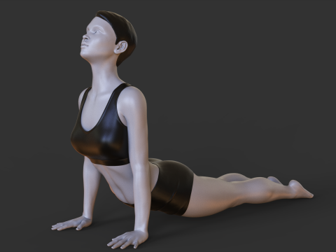 Yoga Pose - Upward Facing Dog Pose - Urdhva Mukha Svanasana Modelo de Impressão 3D