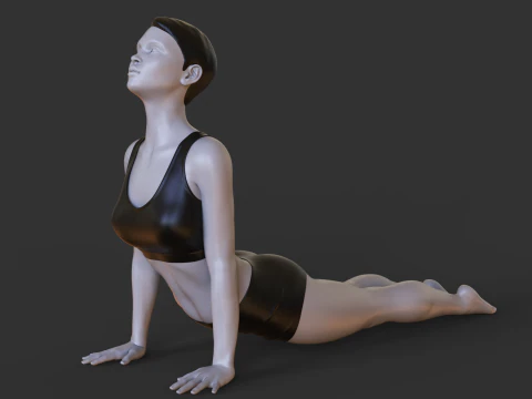 Postura de yoga - Postura del perro mirando hacia arriba - Urdhva Mukha Svanasana Modelo de impresión 3D
