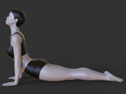 Postura de yoga - Postura del perro mirando hacia arriba - Urdhva Mukha Svanasana Modelo de impresión 3D